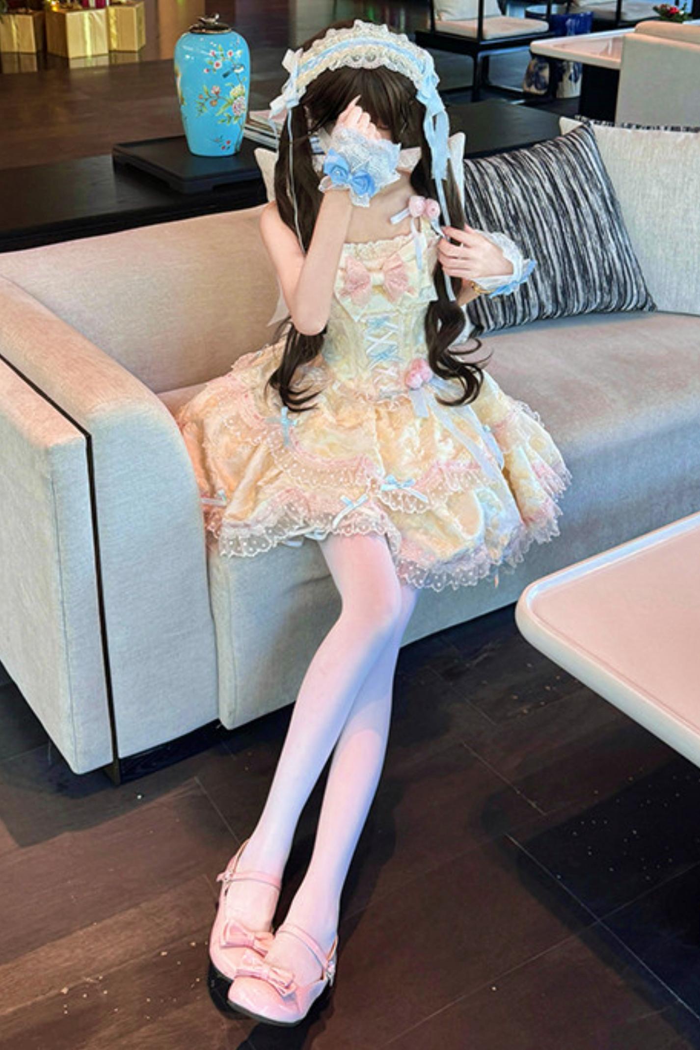 [pre-order] Candy Color Dreamy Doll Lolita Dress + Hair Accessories
