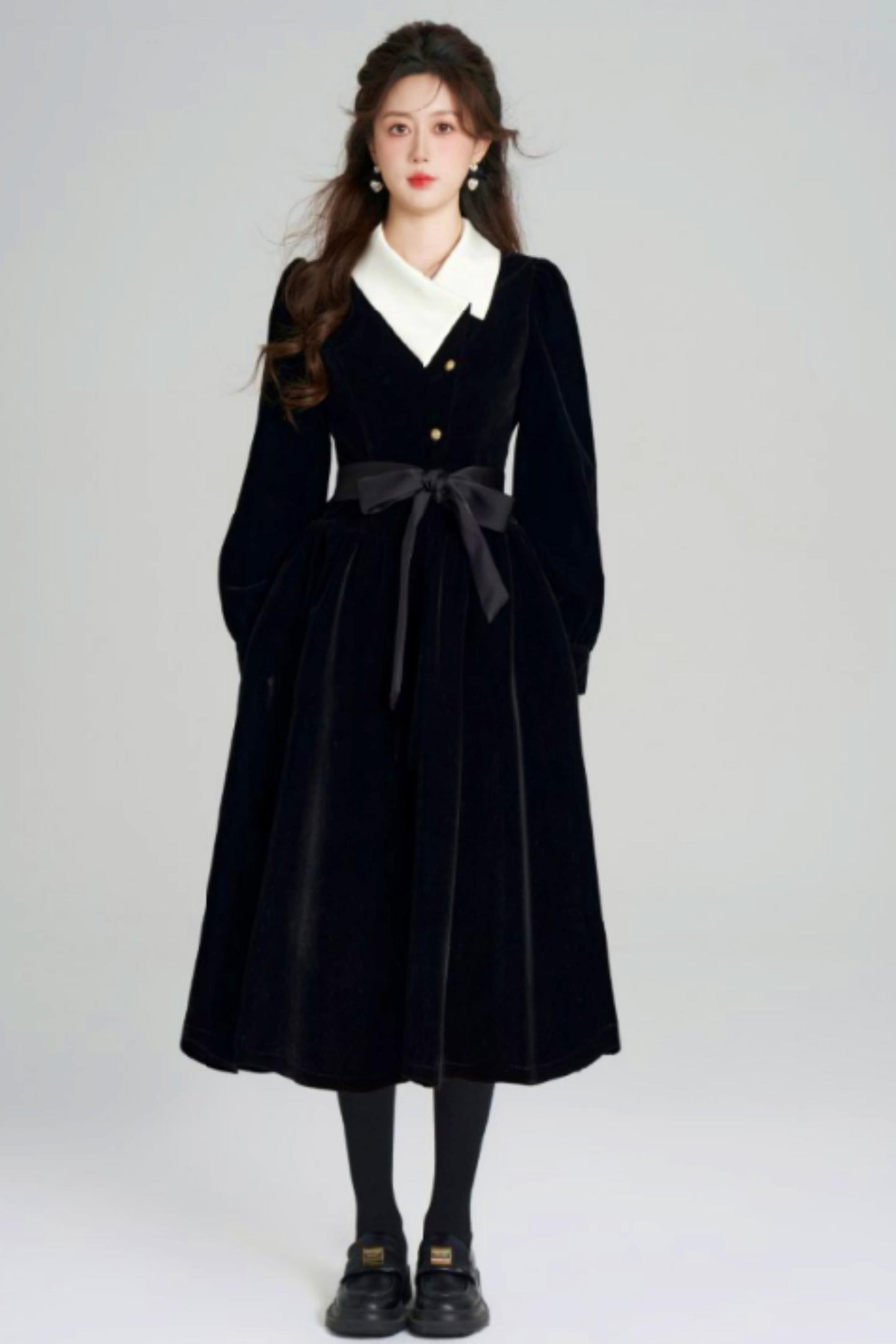 Black Velvet Hepburn Dress