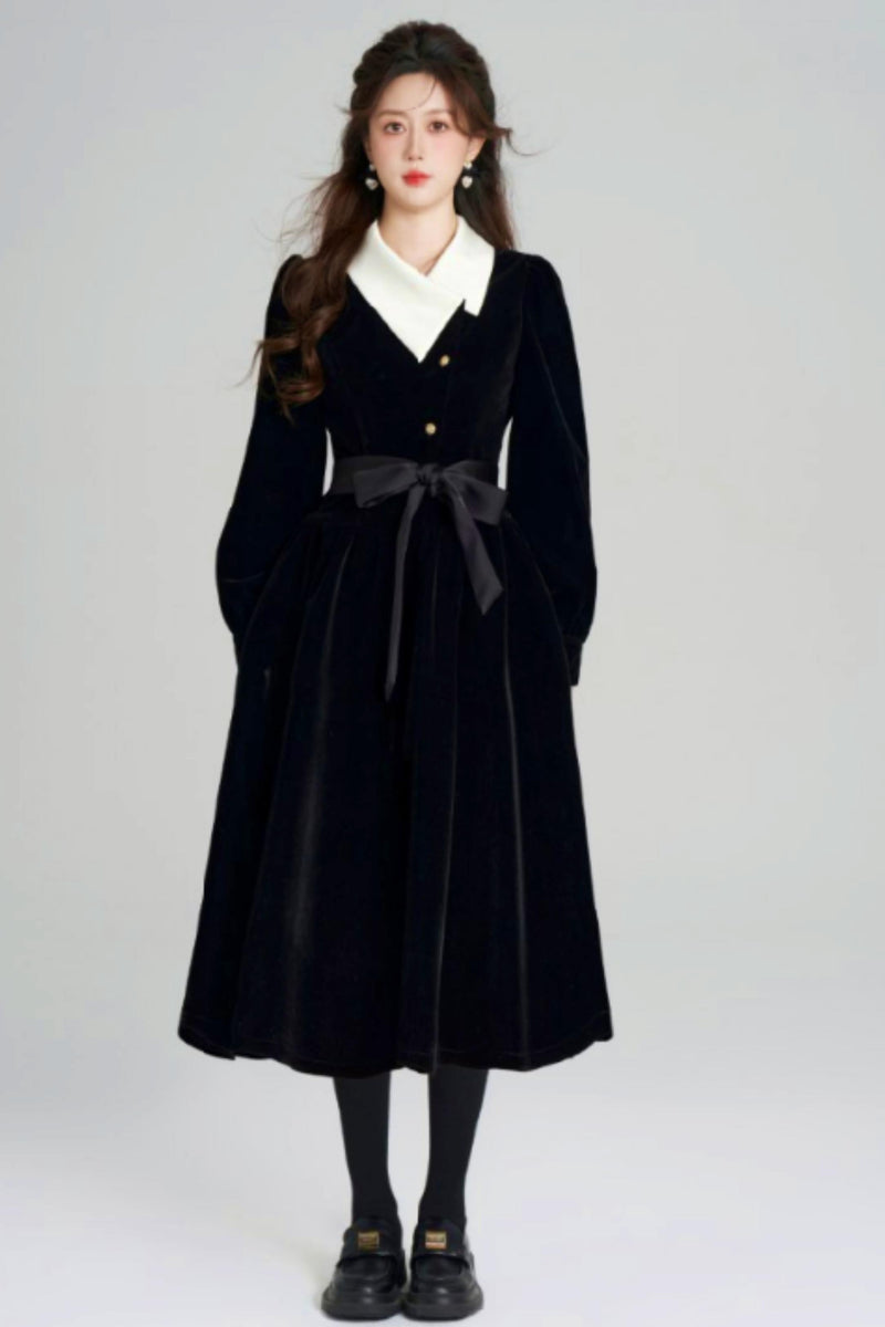 Black Velvet Hepburn Dress