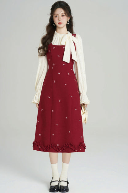 Sweet Red Vest Dress + Tops