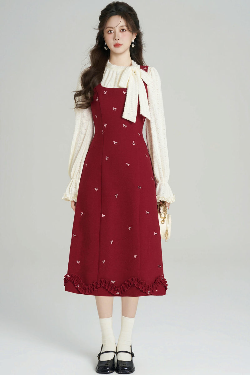 Sweet Red Vest Dress + Tops