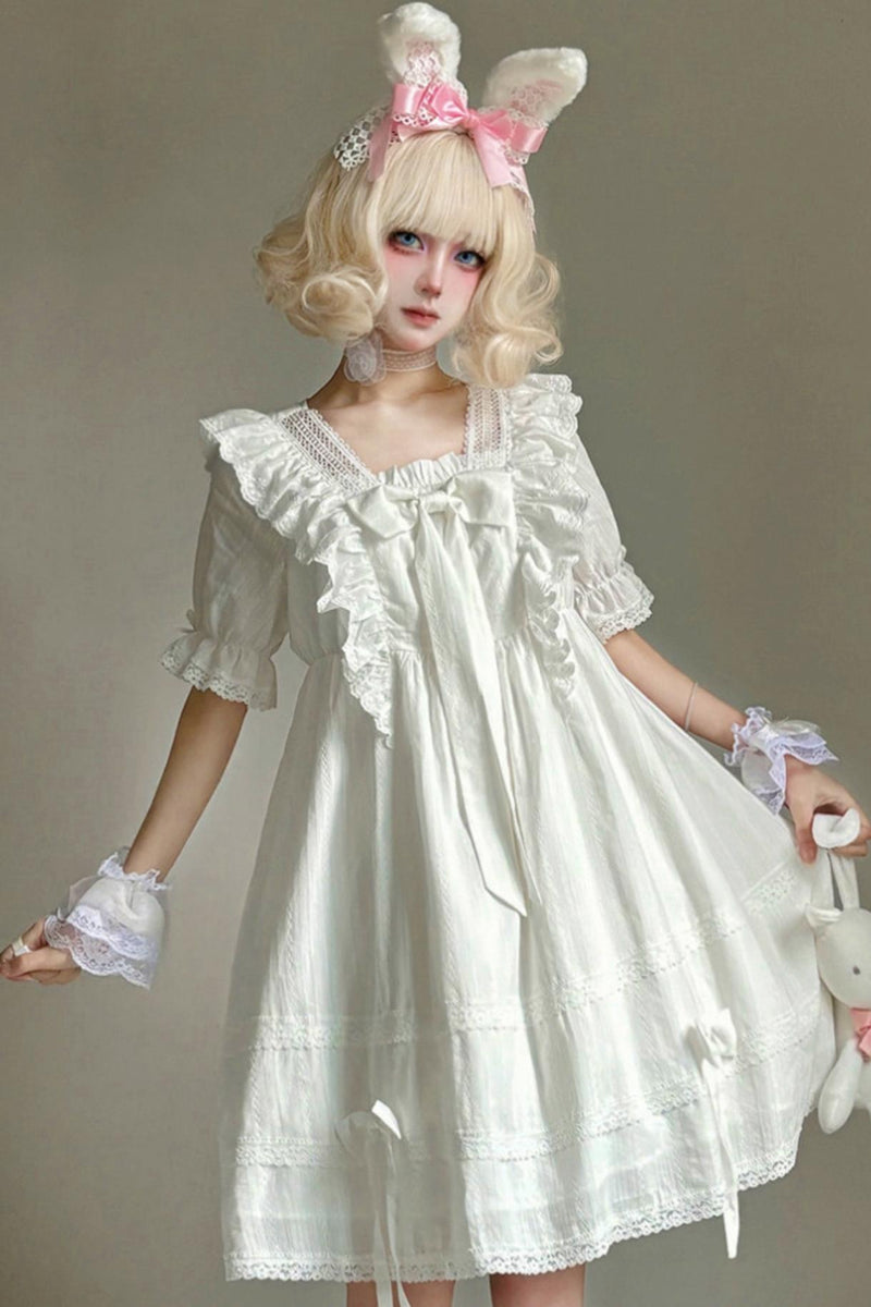 Lace Trim Lolita Long Dress + Short Dress