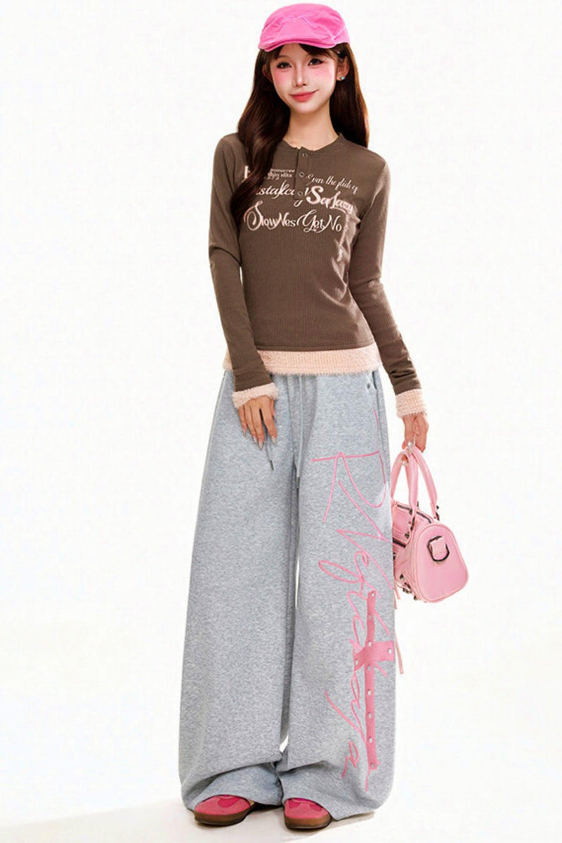 Letter Slim Fit Top