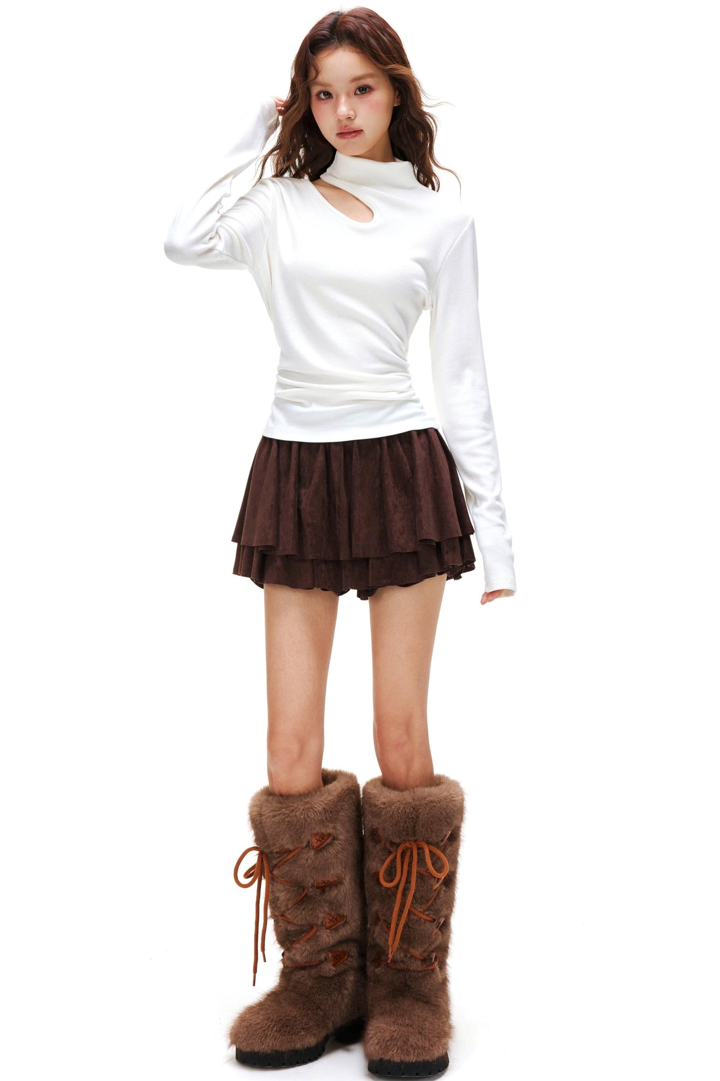 Cut Design Turtleneck Top