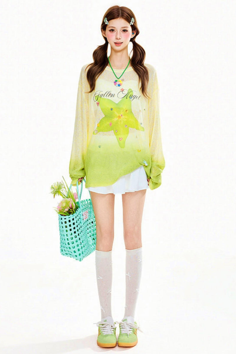 Cartoon Spring Round Neck Top