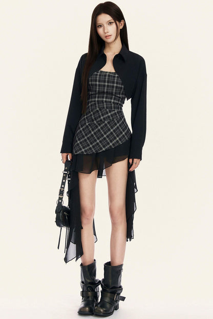 Plaid Halter Neck Top