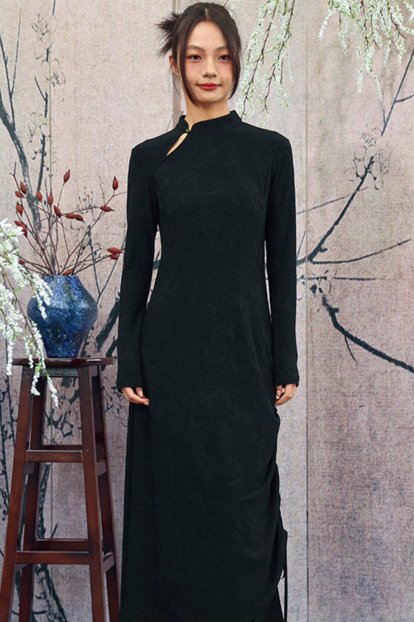 Drawstring Chinese-style Dress