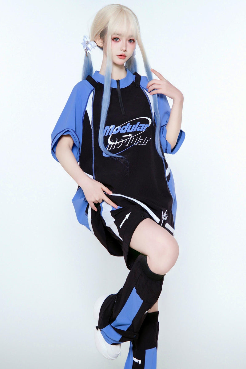 Pre-order Item: Y2k Subculture Cyber T-shirt + Shorts + Leg Covers
