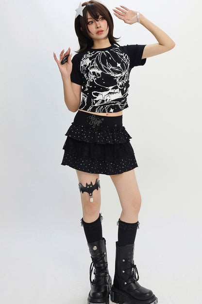 Pixel Girl Y2k Cropped T-shirt