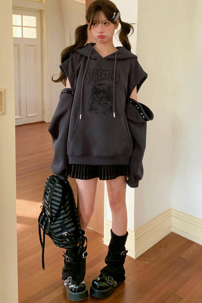 Sweet Dark Cut Hooded Top