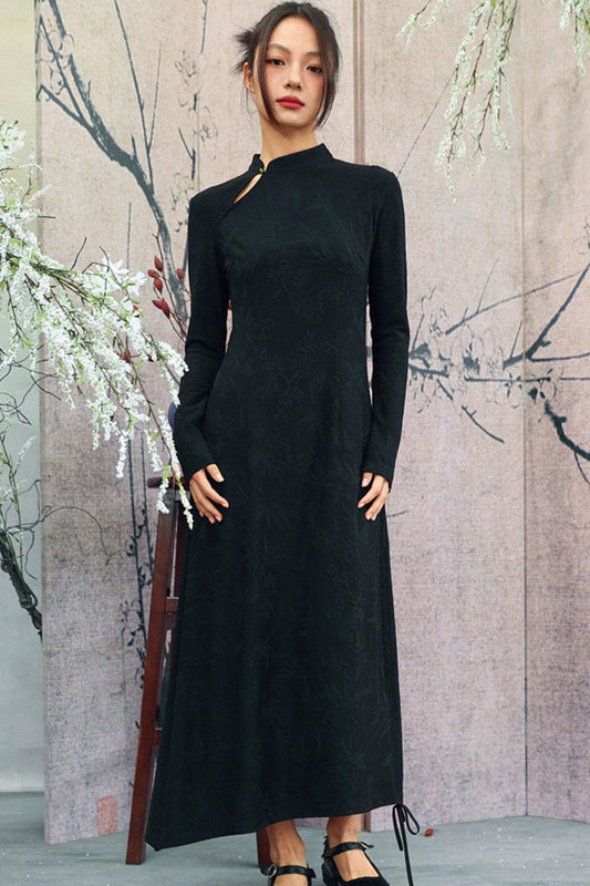 Drawstring Chinese-style Dress
