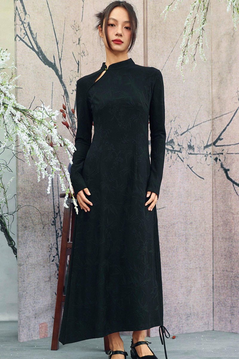 Drawstring Chinese-style Dress