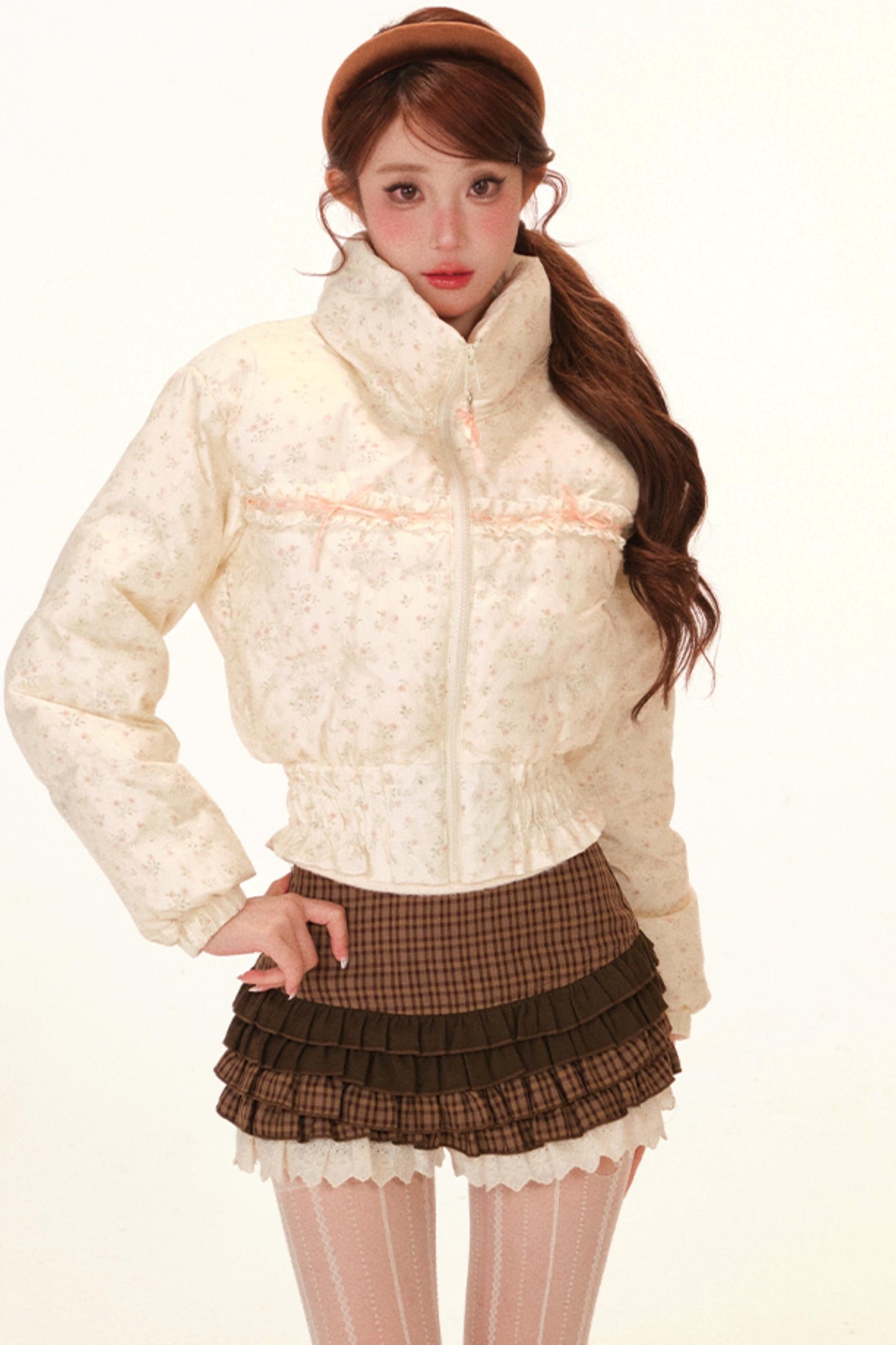 Sweet Lace Down Jacket + Skirt