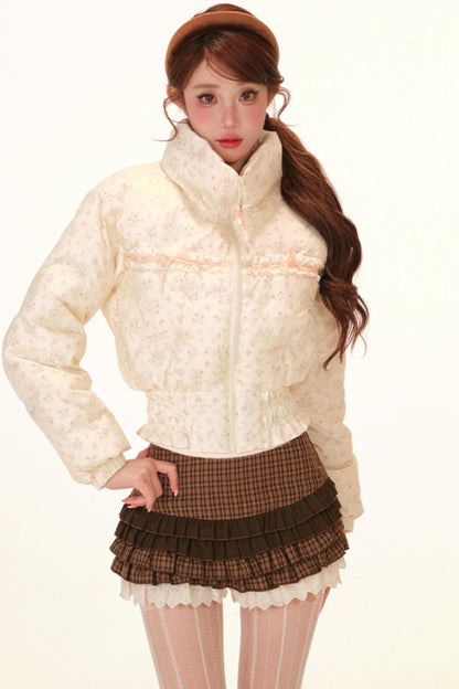 Sweet Lace Down Jacket + Skirt