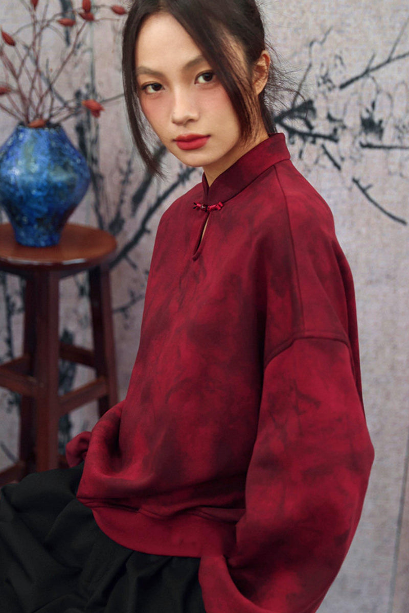 Gradient Stand Collar Shirt