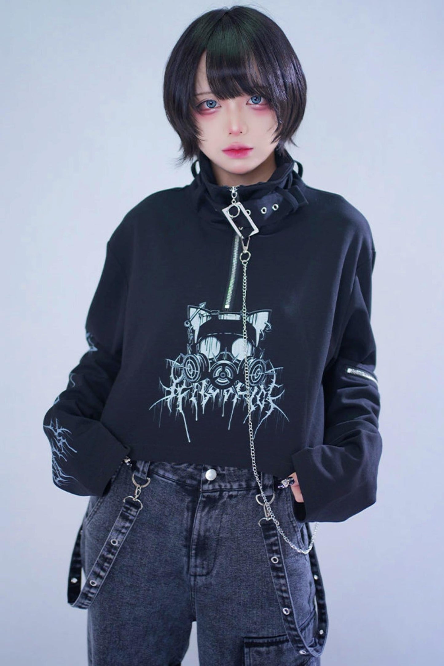 High-neck Cropped Top