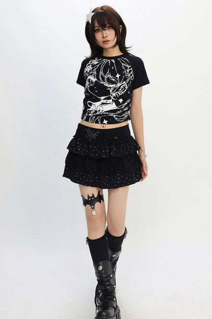 Pixel Girl Y2k Cropped T-shirt