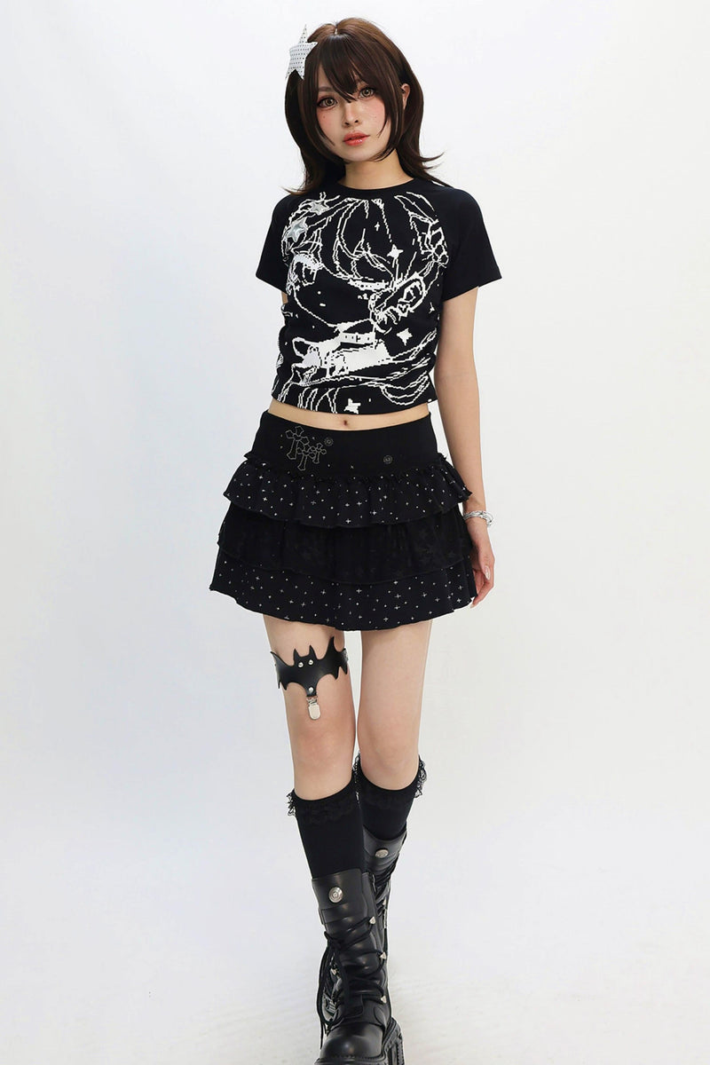 Pixel Girl Y2k Cropped T-shirt