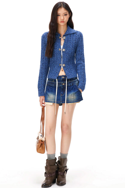Y2k Hollow Out Knit Cardigan
