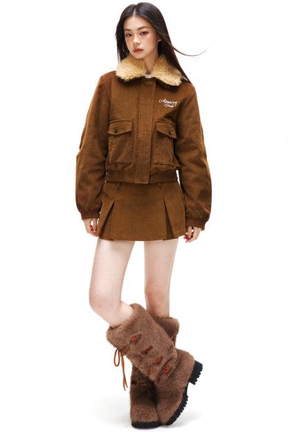 Retro Corduroy Jacket + Skirt