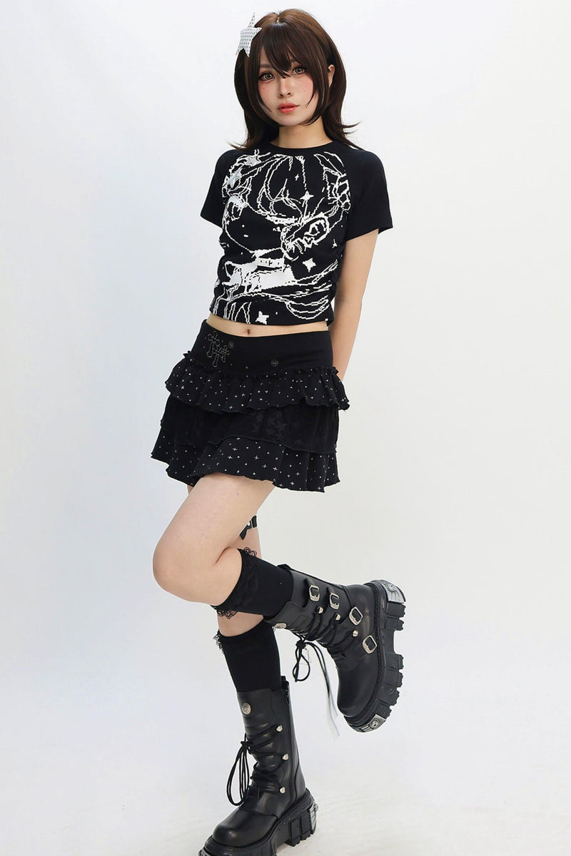 Pixel Girl Y2k Cropped T-shirt