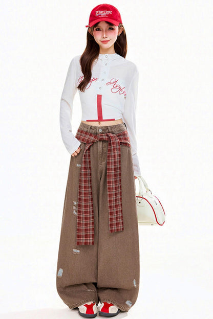 Letter Cross Hooded Top