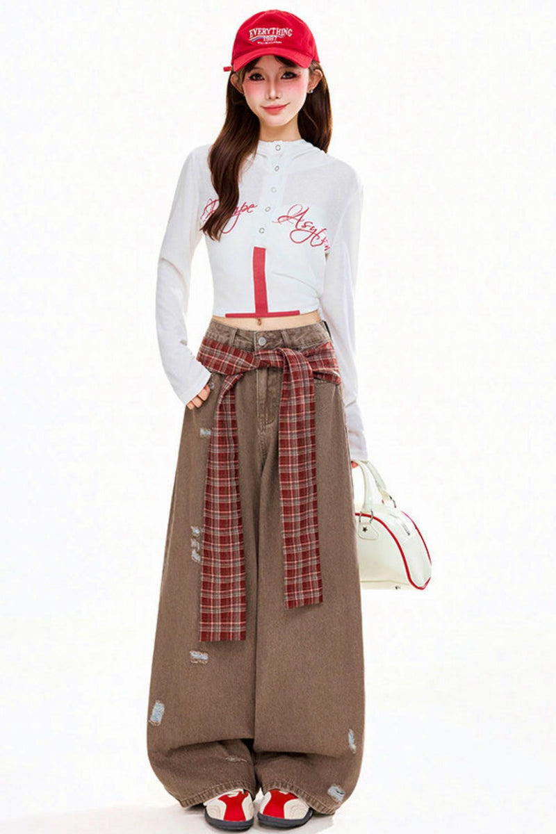 Letter Cross Hooded Top