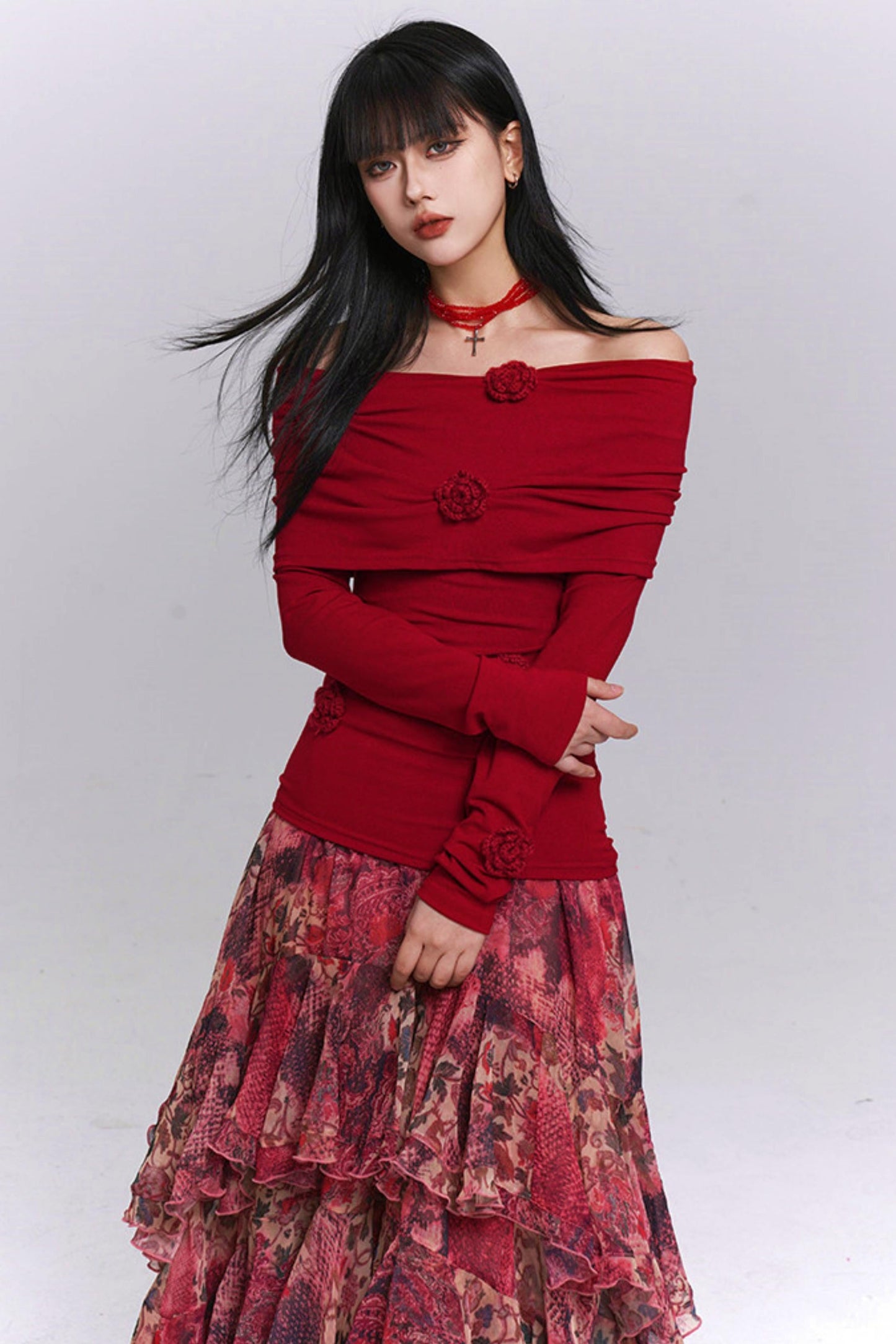 Slim Off-the-shoulder Tops