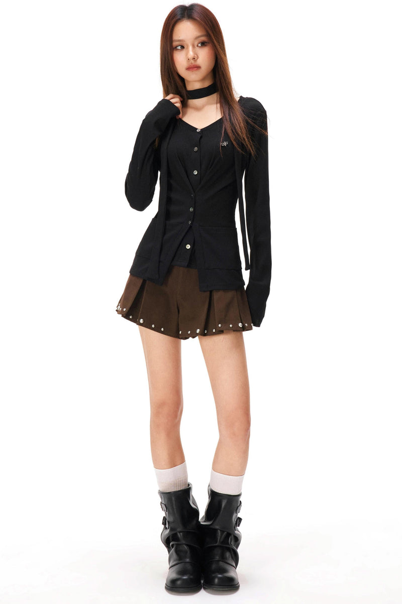 Fine Ribbed Knit Cardigan
