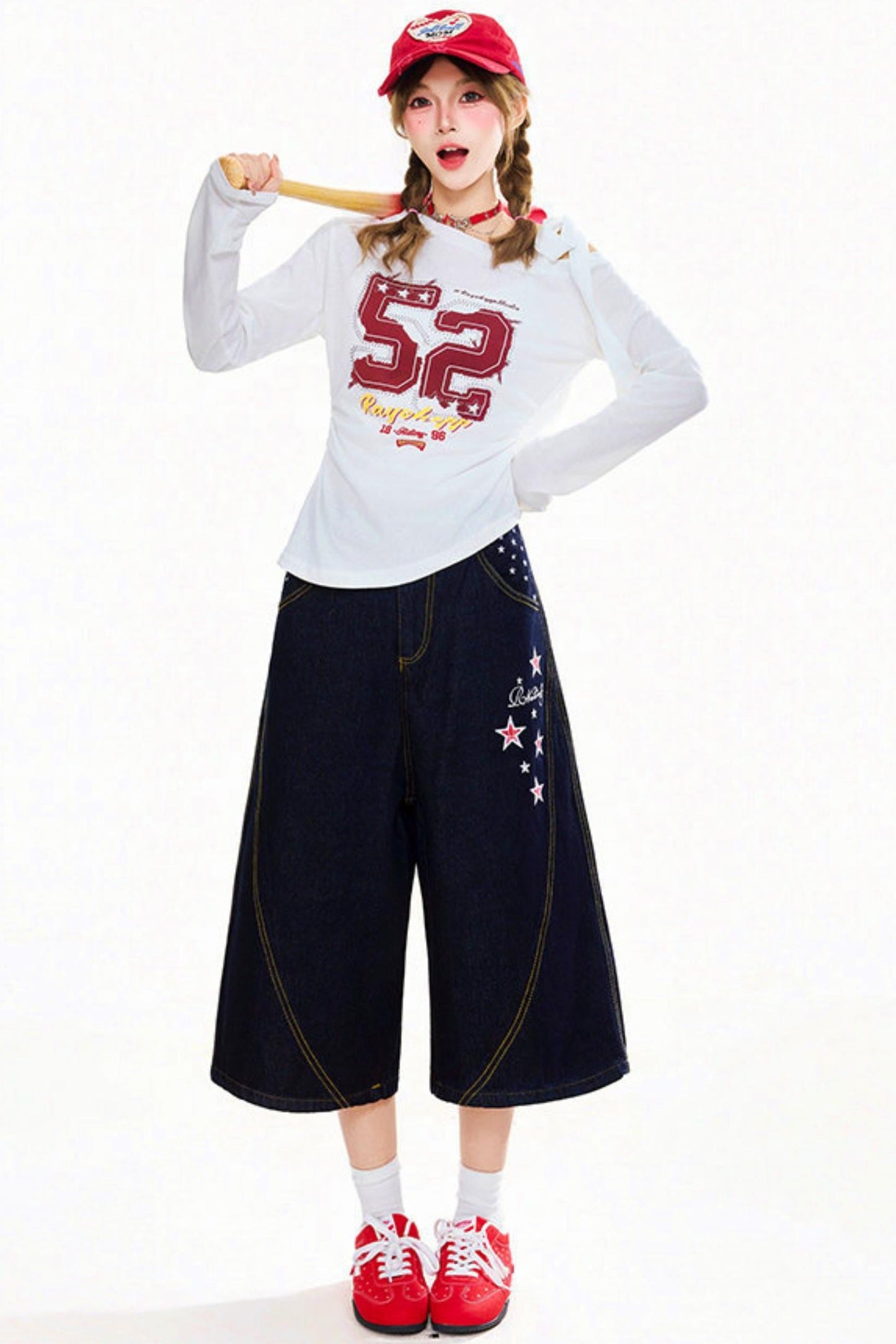 Retro One Shoulder Slimming Top