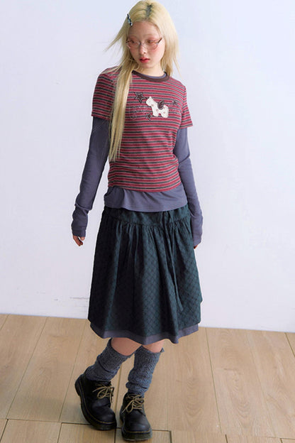 Y2k Button Layered Top