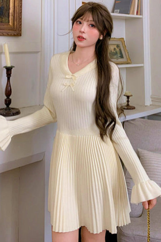 Pleated Sweet Knit Dress