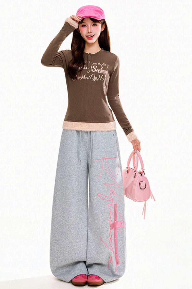 Letter Slim Fit Top