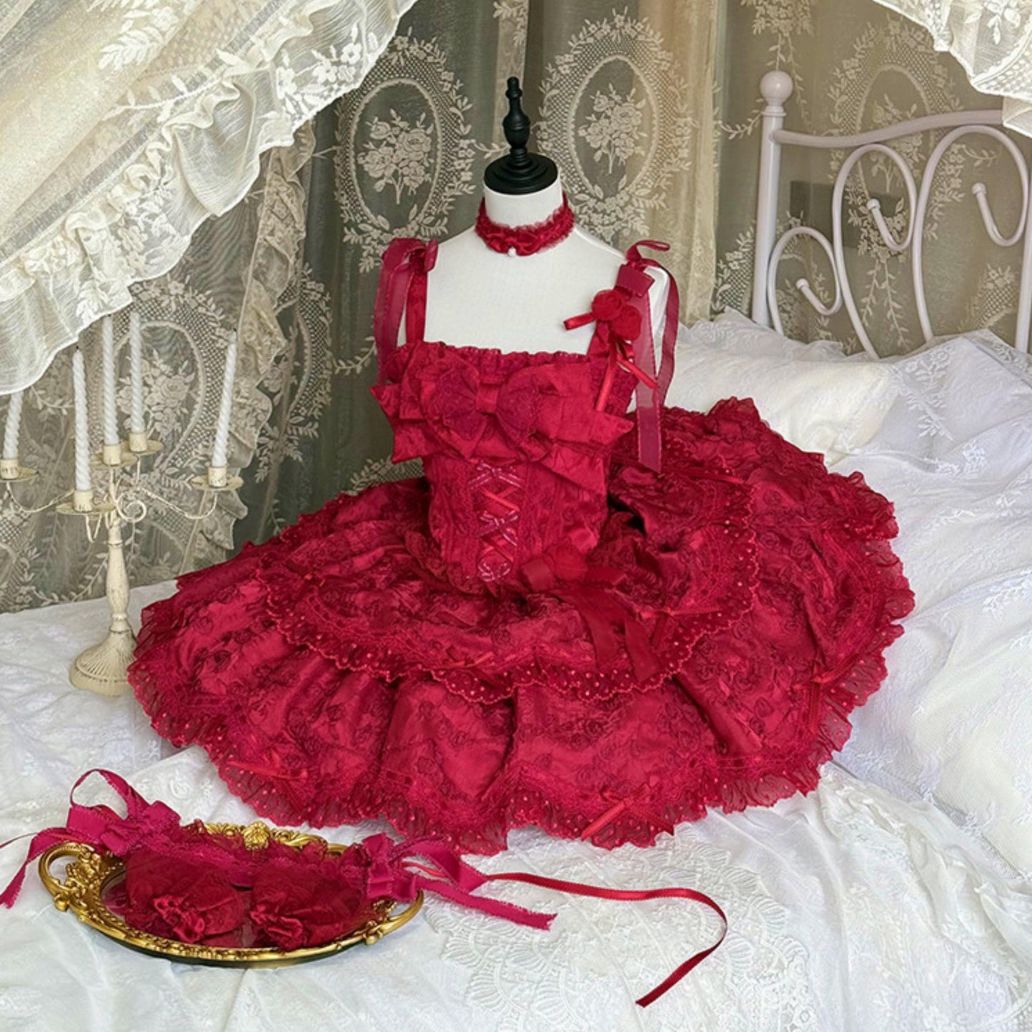 [pre-order] Candy Color Dreamy Doll Lolita Dress + Hair Accessories