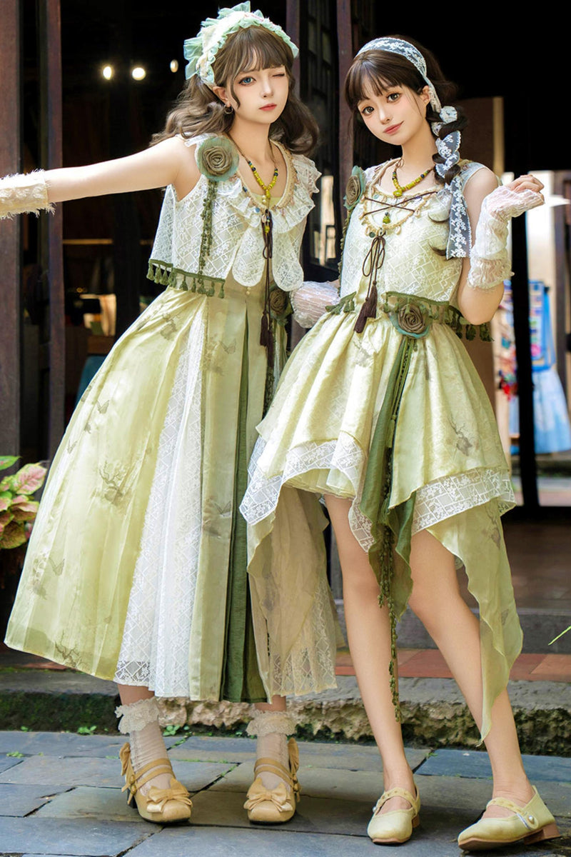 Sweet Resort Style Lolita Sand Dress Set
