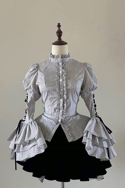 Princess Sleeve Gothic Striped Lolita Blouse