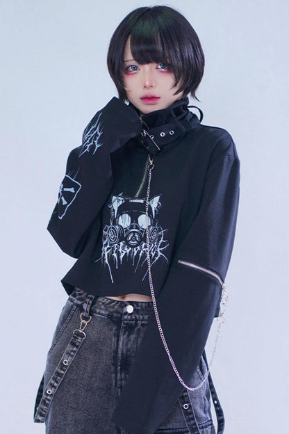 High-neck Cropped Top