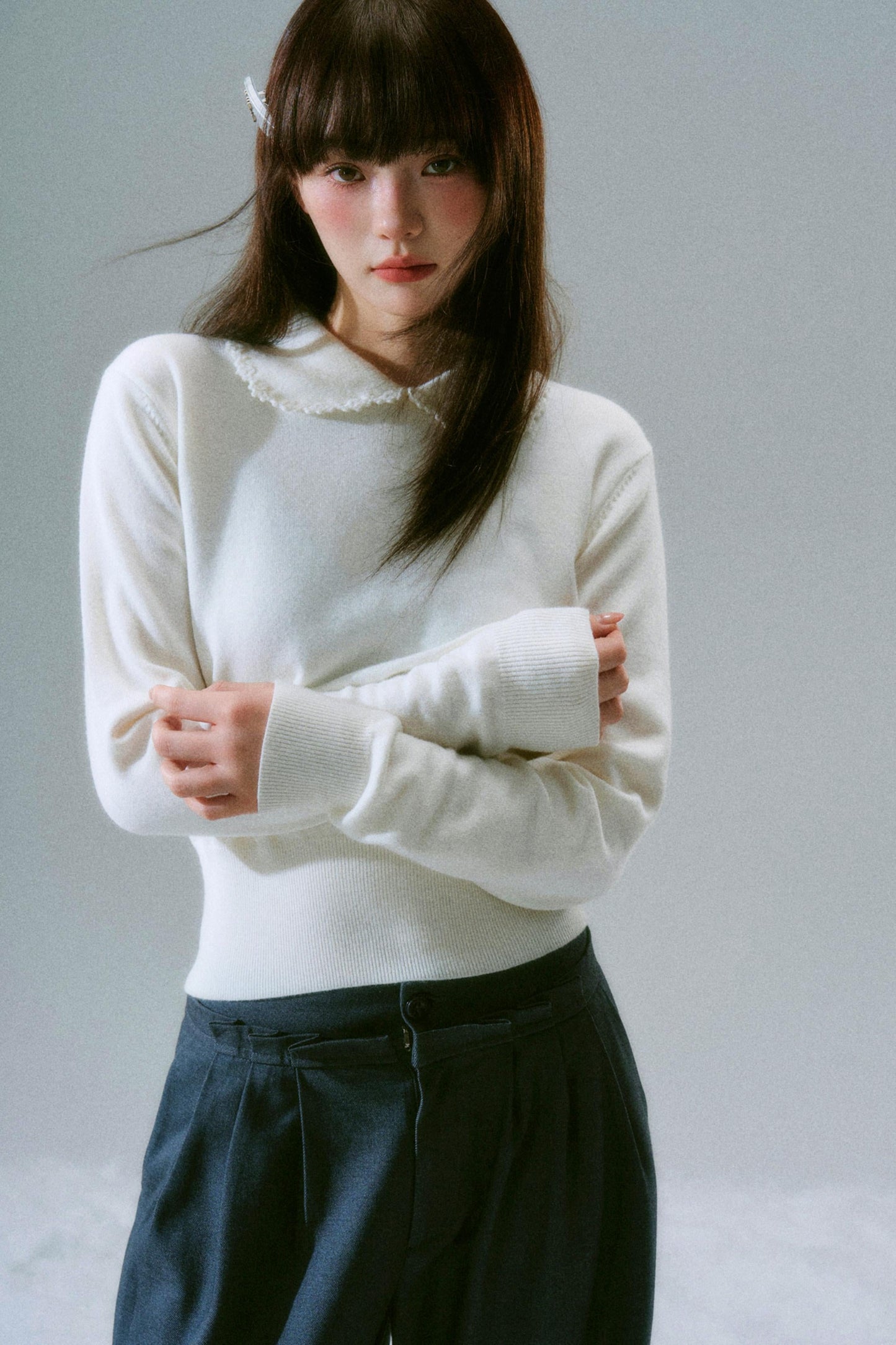 Crochet Crew Neck Top