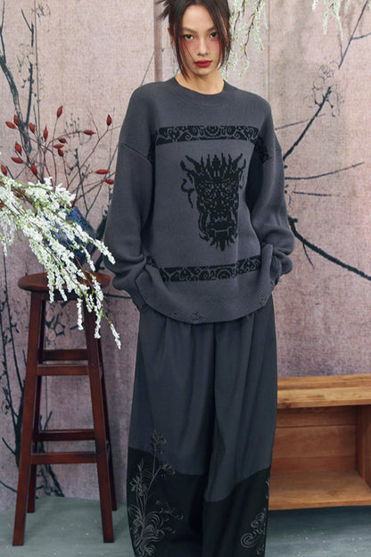 Dragon Shadow Knitted Sweater