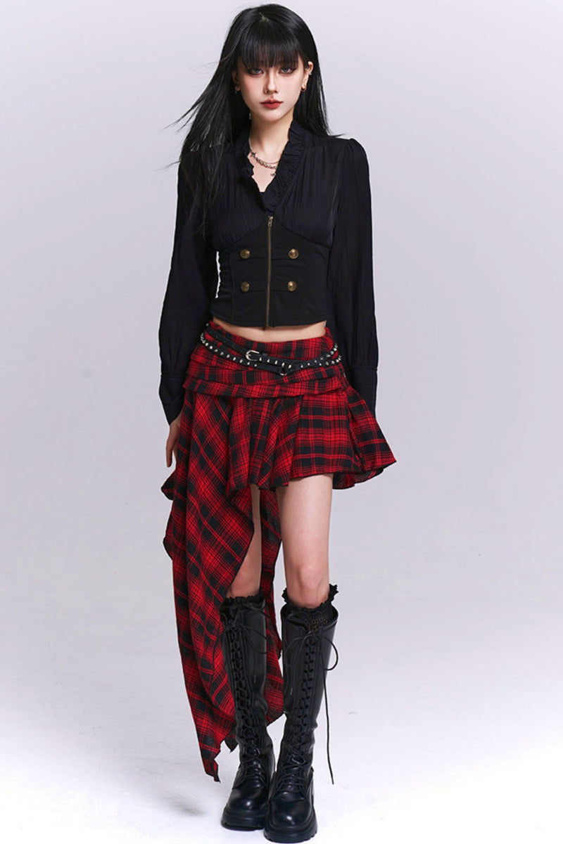 Black Ruffled Blouse