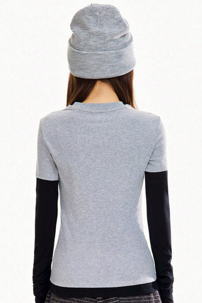 Retro Letter Slim Fit Top