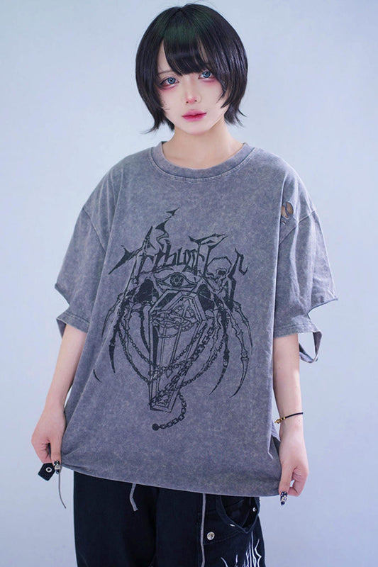 Dark Street Damage Print T-shirt