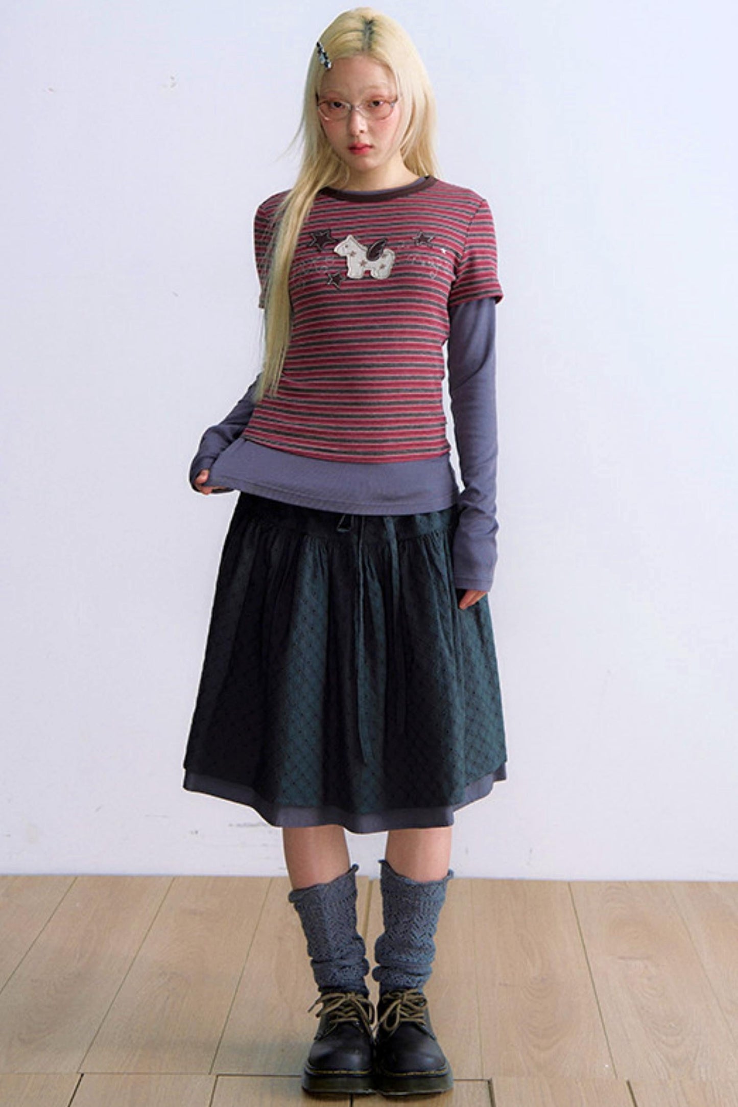 Y2k Button Layered Top