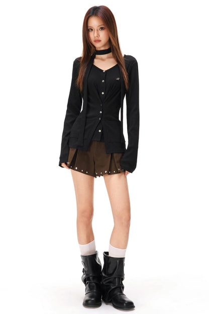 Fine Ribbed Knit Cardigan