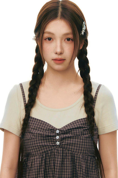 Fake Two-piece Cotton Top