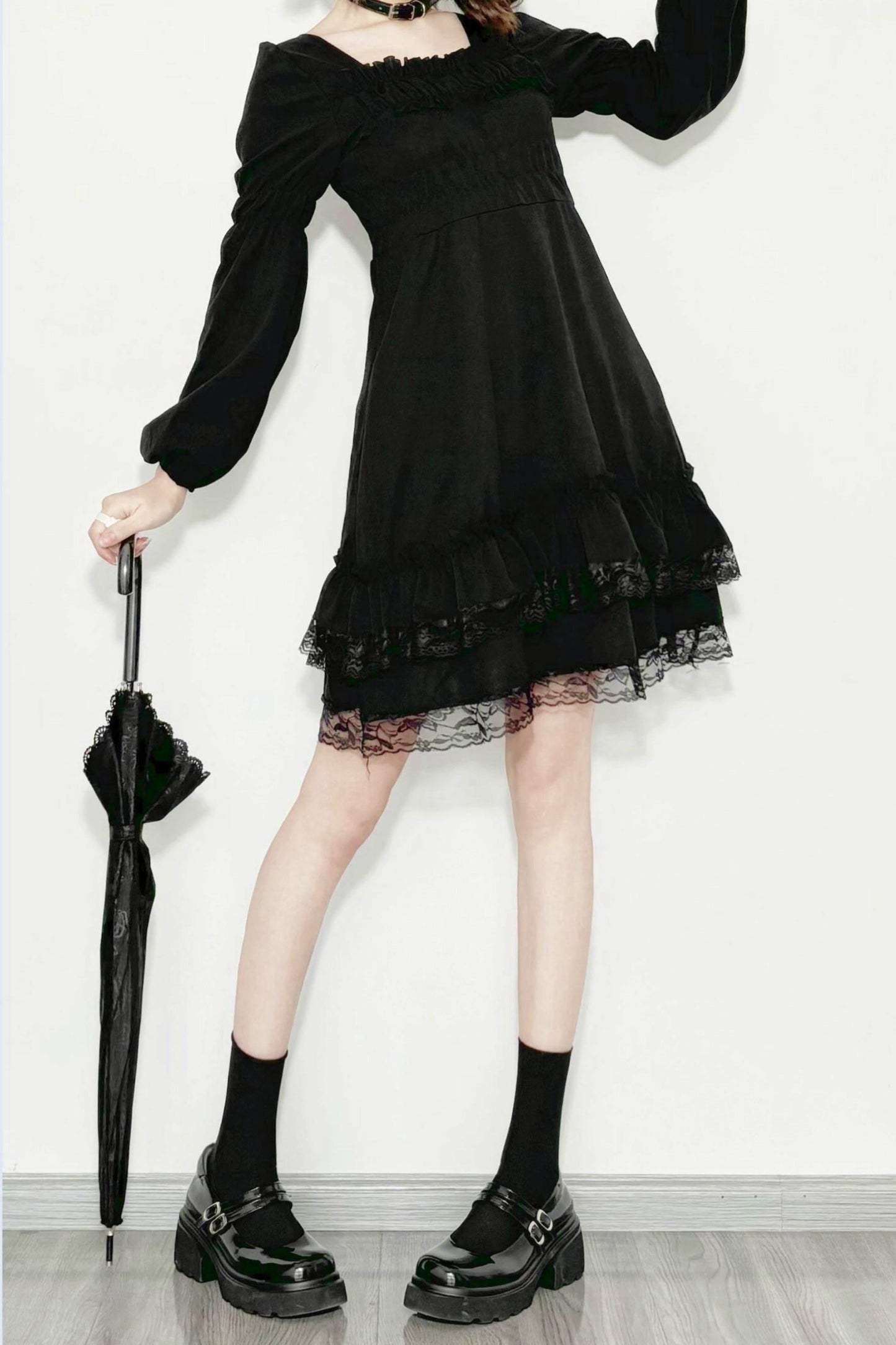 Black Lace Gothic Dress