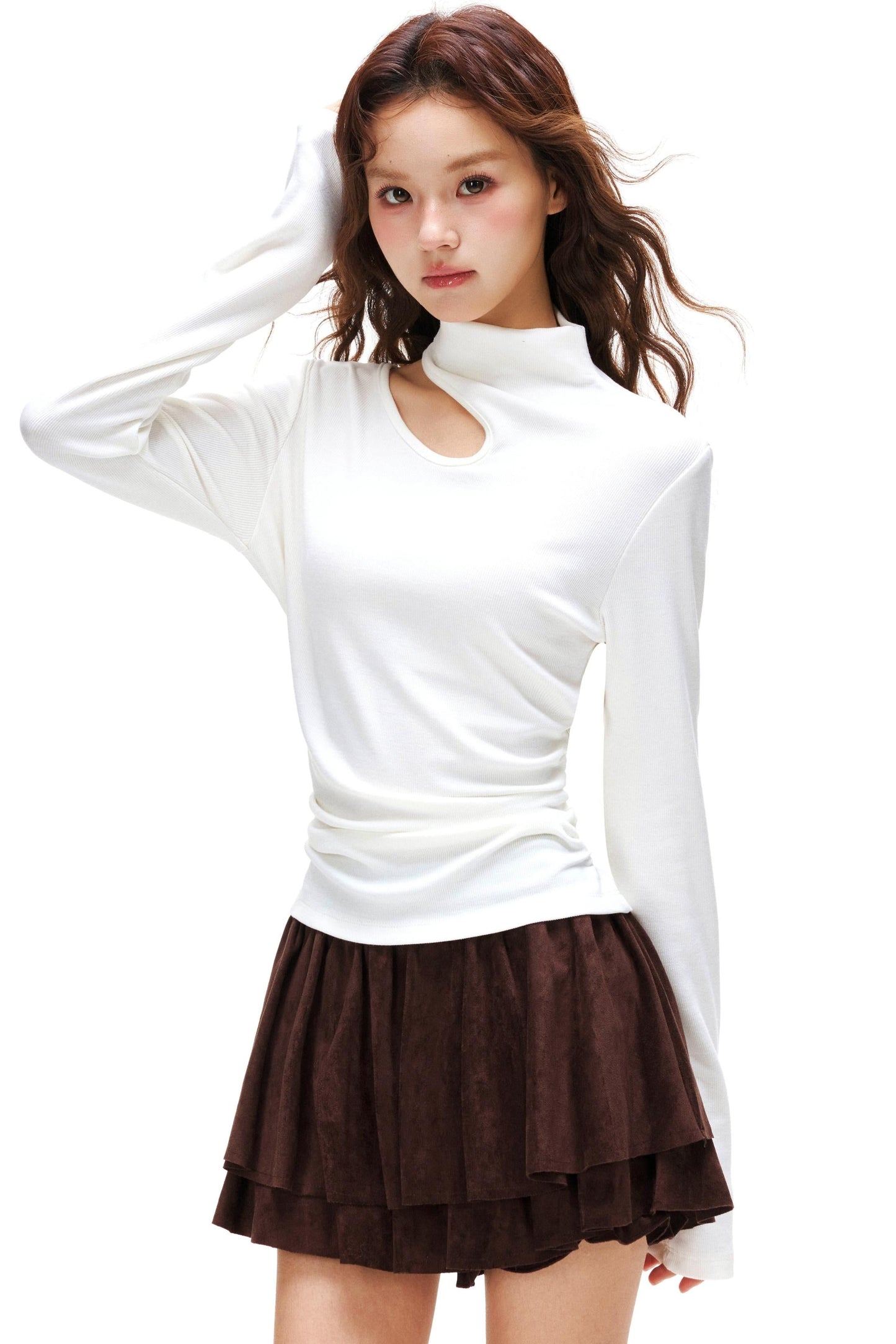 Cut Design Turtleneck Top
