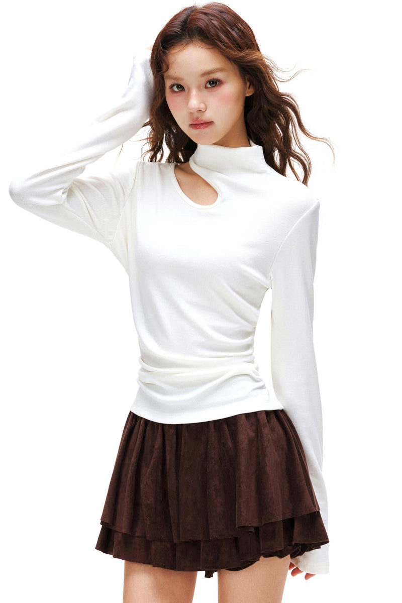Cut Design Turtleneck Top