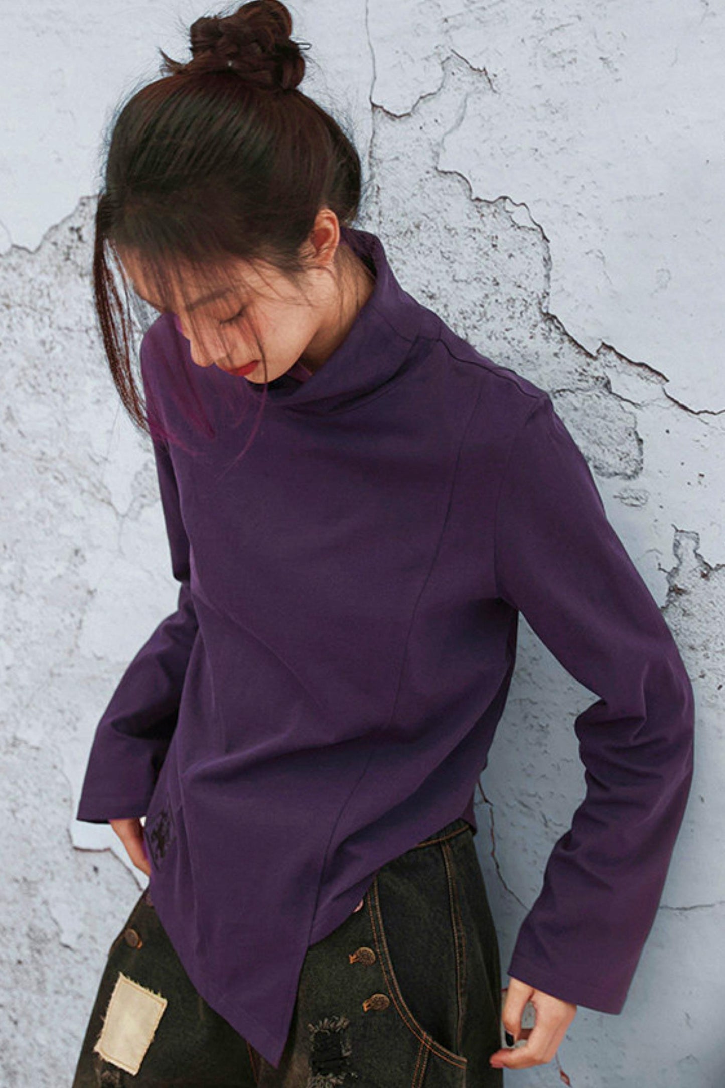 Mode Purple Turtleneck Top