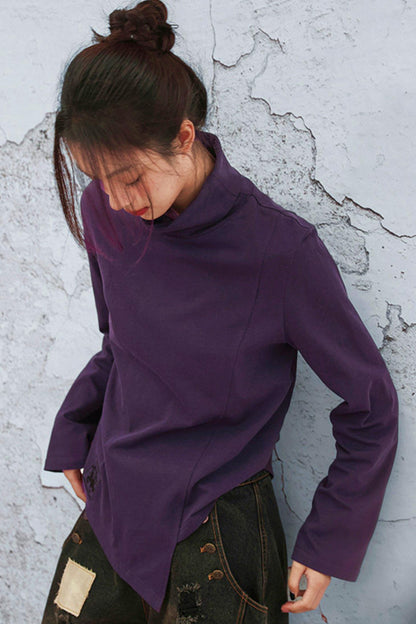 Mode Purple Turtleneck Top